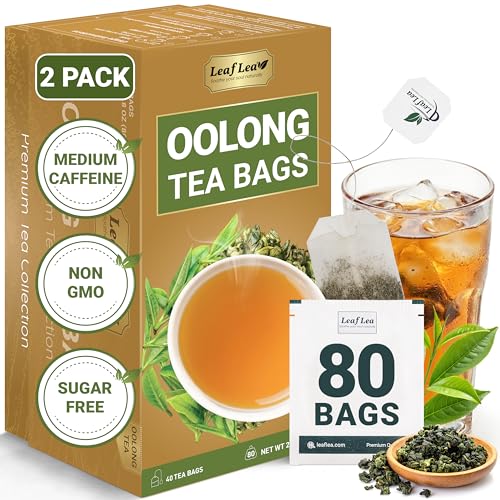 Image of LeafLea Oolong Tea Bags, Post-Meal Comfort & Daily Ease, 80 Count