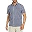 Blue and Brown Plaid - Snap Button