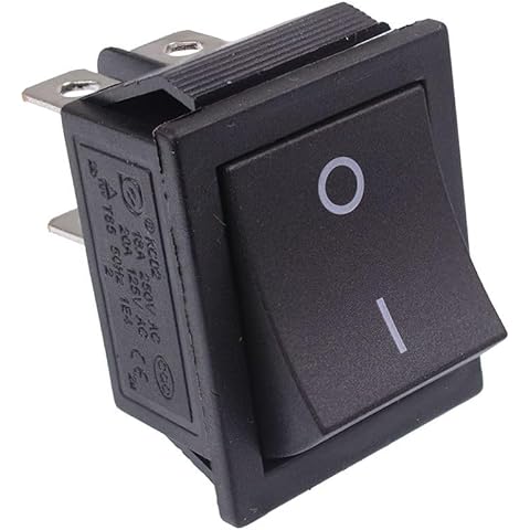 Off-(On) Momentary Rectangle Rocker Switch DPST Cover