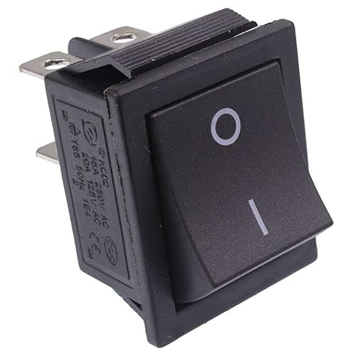 Off-(On) Momentary Rectangle Rocker Switch DPST 15A 250VAC