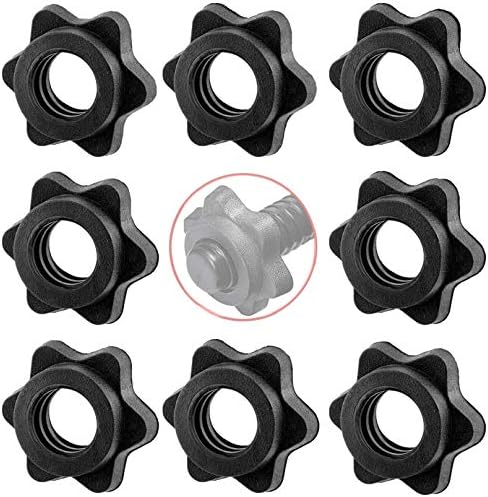 A&DmDrain 4 Pairs Dumbbell Hex Nut - Dumbbell Rod Nut, Spinlock Collars for 1 Inch Standard Barbells Bars Sports