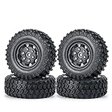 Generic Que-T 4pcs Micro Beadlock Wheel Tires Wheel Rims Tyres for 1:24 Axial SCX24 AXI90081...