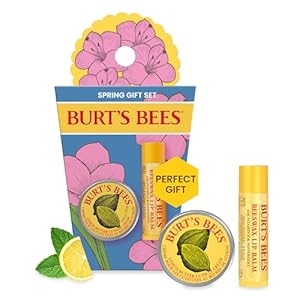 Burt’s Bees Mothers Day Gifts for Mom – Spring Surprise Set, Original Beeswax Lip Balm and Lemon Butter Cuticle Cream, Natural Origin Lip Moisturizer With Responsibly Sourced Beeswax, 2 Count