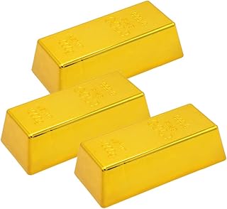 NUOBESTY Gold Bar Bullion Plastic Simulation Shiny Brick Stage Performance Prop Paperweight Bullion Goodie Bag Fillers for Home