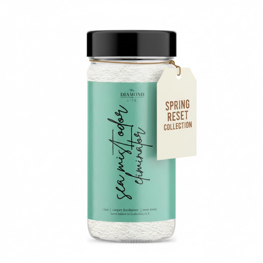 Home "SEA MIST" Carpet Deodorizer Powder - Natural Odor Eliminator for Carpets, Upholstery, Pet Urine - Pet-Friendly, Spring Cleaning - Cotton Blossom & Linen Scent