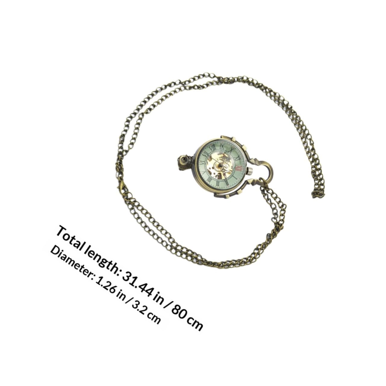 Healifty Vintage Taschenuhr Anhänger aus Legierung mit Mechanischem Handaufzug Hohlem Kugel Design Antike Halskettenuhr für Herren Langlebige Kette Leicht und Rostbeständig