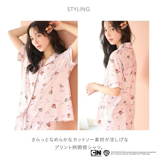 SNIDEL  The Powerpuff Girlsプリント開襟シャツ スナイデルホーム パワーパフ ガールズ プリント開襟シャツ