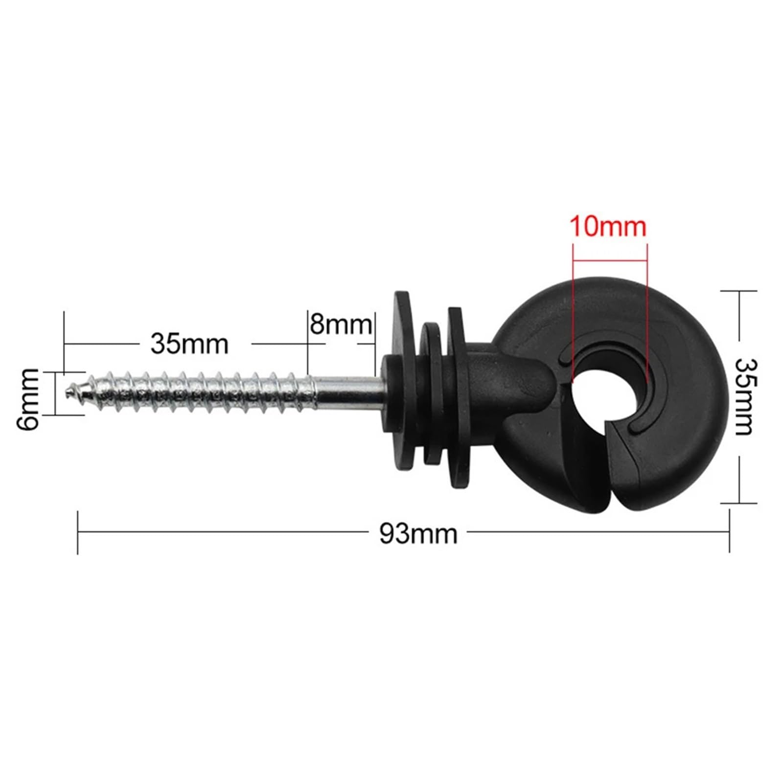 90 pezzi di isolatori for recinzioni elettriche a traliccio da giardino for collegamenti cavi resistenti e sicuri, isolatore nero in acciaio al carbonio Per Corde