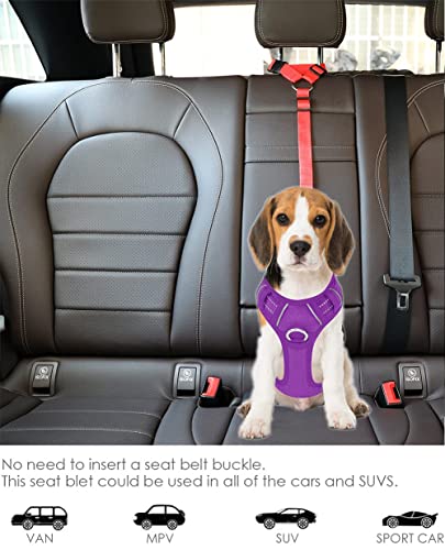 2 Packs Dog Cat Safety Seat Belt Strap Car Headrest Restraint Adjustable Nylon Fabric Dog Restraints Vehicle Seatbelts Harness (Black) #TOP4