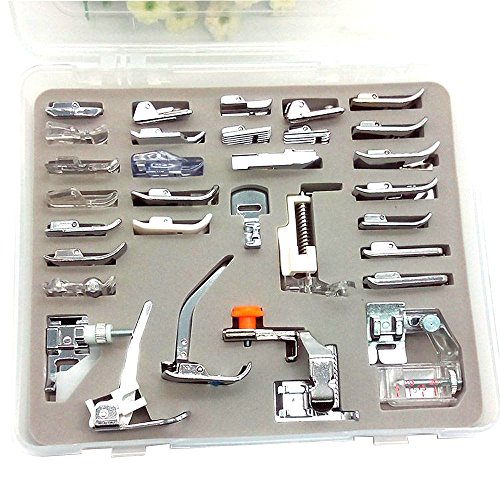 HONEYSEW 32/42/52 Presser Foot Kit Low Shank Adapter Zipper Foot Overcast Foot Snap On (32pcs Presser Foot kit)