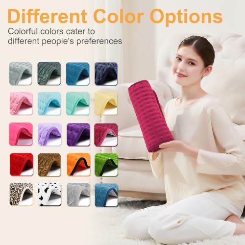 Image of Heating Pad,Electric Heating Pads,Heating Pad for Back,Burgundy,24x12 Inch | Heating Pads for Shoulder,Neck,Abdomen,Knee,Arms,Legs,Heat Pad for Birthday Father Mother Gift Women Men,6 Heat Settings