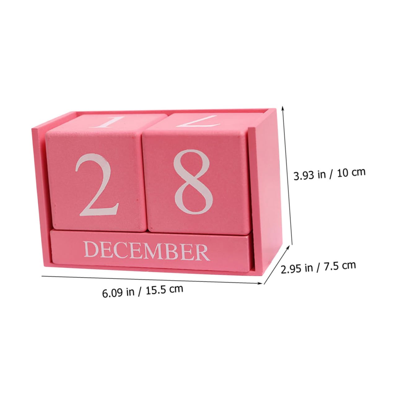 VILLCASE 4 Stück Tischkalender aus Holz Kalender Esstisch lustiger Tisch personalisierter bürodeko Tages aus Holzblöcken Rosa