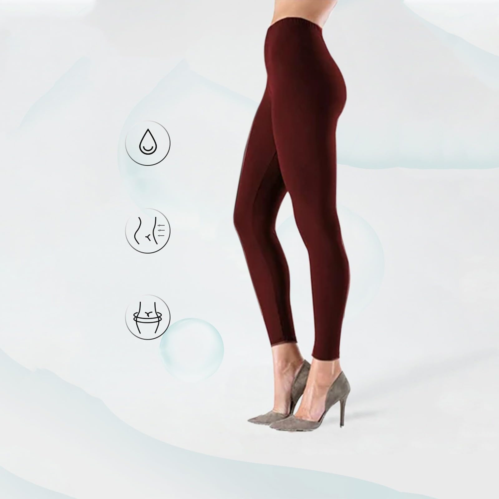Generisch Leggings da donna a vita alta, da yoga, modellanti, sportivi, taglie grandi, elasticizzati, per il tempo libero, leggeri e traspiranti, in tinta unita, per tutti i giorni e il tempo libero