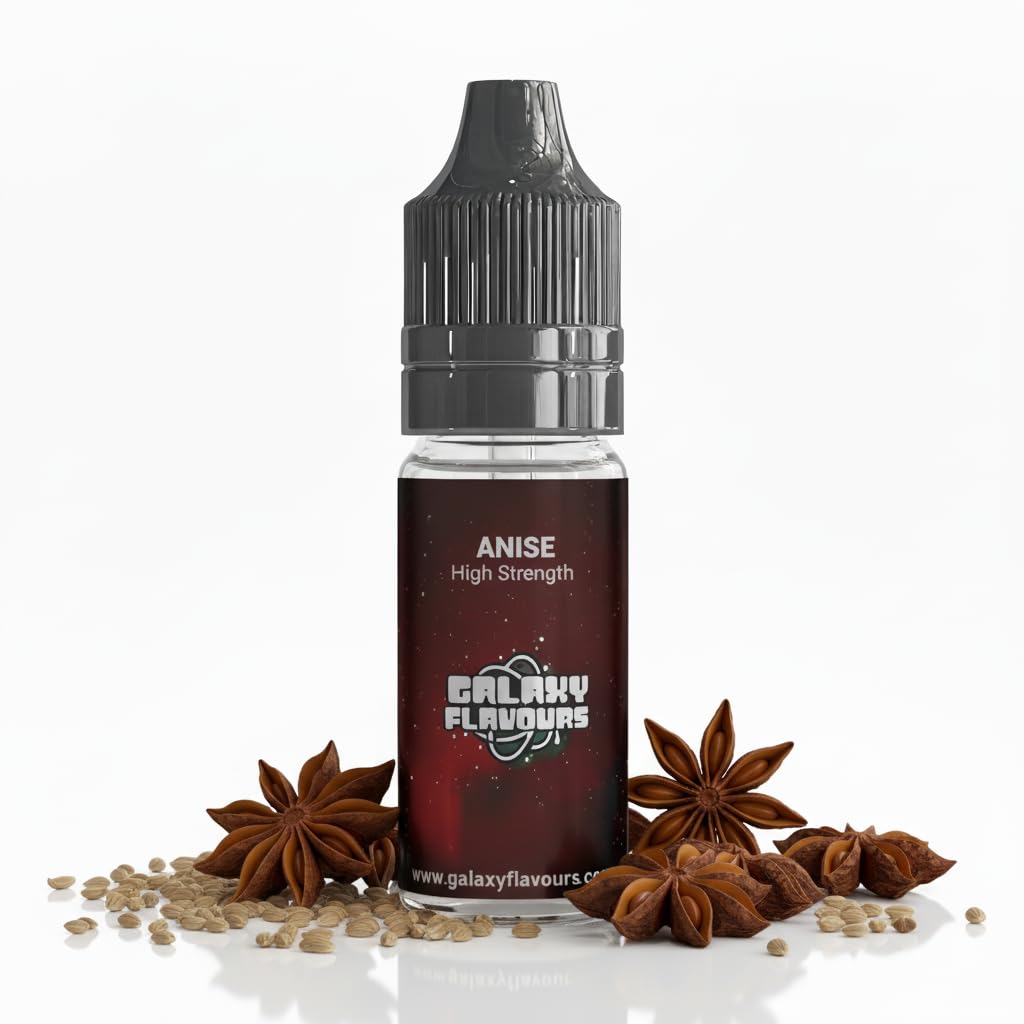 Anise Food Flavouring Drops 10ml - Premium Sweet Liquorice Extract for Professional Baking & Luxury Herbal Beverages - High Strength Food Grade Concentrate by GALAXY FOOD FLAVOURS