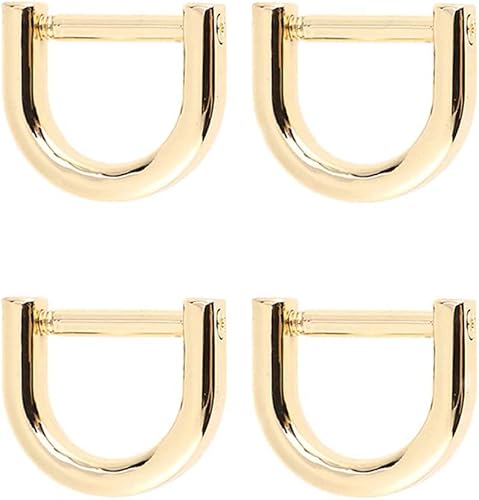 Anillos en D con grillete de herradura en forma de U, anillo D, de cuero, para manualidades, para manualidades, correa de 34 pulgadas, 4 piezas