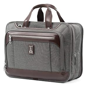 Travelpro Platinum Elite Expandable Business Laptop Briefcase, Fits up to 15.6 Laptop, Work School Travel, Men and Women, Vintage Grey
