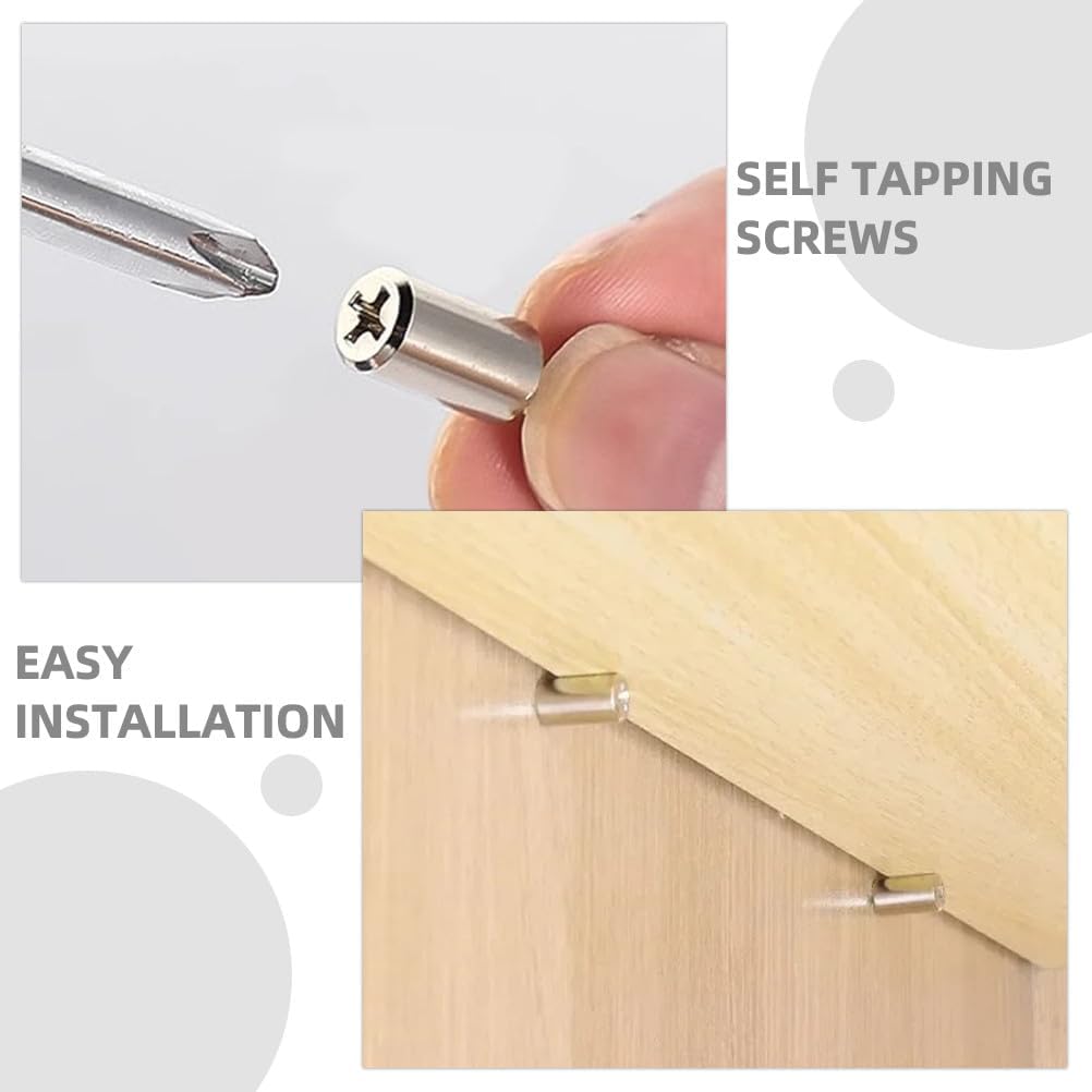 Shelf Pins and Self Tapping Screws with Rubber Sleeves for Cabinet and Wardrobe Glass Shelves 30pcs for Kitchen and Closet Storage