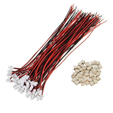 TuToy 100 szt. Mini Micro Jst 1,0 mm Sh 2-stykowe złącze wtykowe z przewodami 150 mm