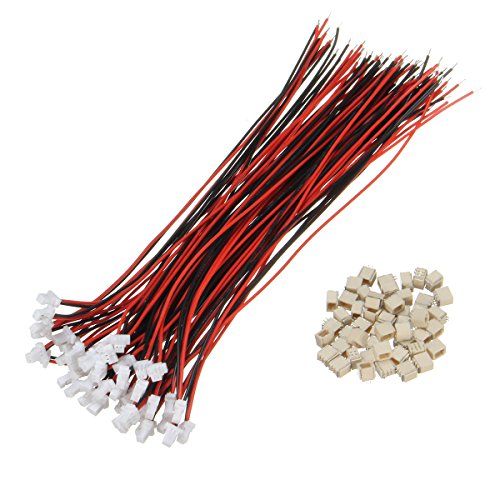 TuToy  100Pcs Mini Micro Jst 1.0Mm Sh Conector De 2 Clavijas Con Cables Cables 150Mm Cover