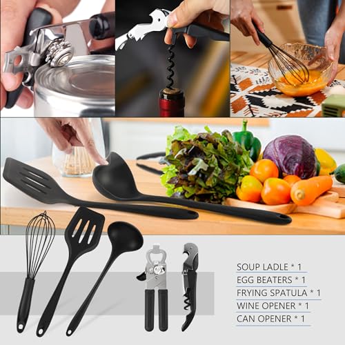 Wesqunie Camping Cookware Cooking Utensils Set - 25Pcs Camp Kitchen Essentials Kit, Portable Outdoor Camper Gear Accessories, Overland Equipment for RV Picnic Grill - Image 4