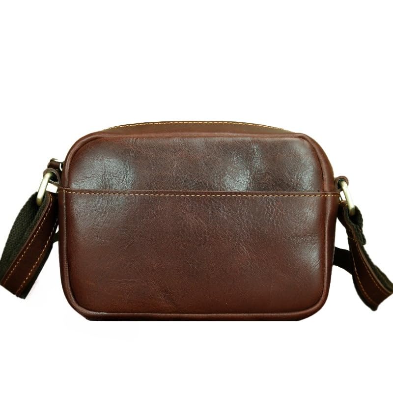 Crazy Horse Skórzana torba crossbody, prawdziwa skóra, kwadratowa torba na ramię do codziennego użytku i podróżne pudełko prezentowe