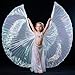 Tefrica Women's Professional Belly Dance Wings with Sticks Halloween Carnival Performance Accessories (Black, Kids)