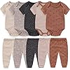 Baby Layette Set Baby Boys’ 9-Piece Bodysuits Pants Set Toddler Girl Boy Unisex Baby Gift Sets