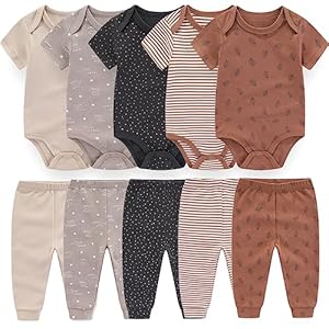 Baby Layette Set Baby Boys’ 9-Piece Bodysuits Pants Set Toddler Girl Boy Unisex Baby Gift Sets