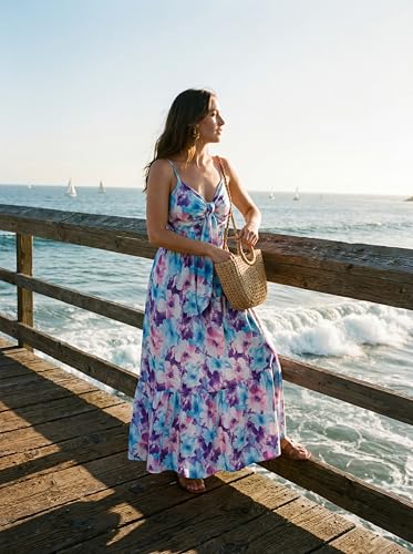 Image of GRACE KARIN Womens Summer Floral Maxi Dresses 2026 Long Flowy Boho Dress Beach Vacation Sundresses Casual Clothes with Pocket