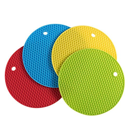 Image of Countertop Protector Heat Resistant Trivets for Hot Pots and Pans - Non-Slip Insulated Heat Pads for Kitchen Counter Multicolor Pack of 2
