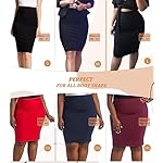 HC-Women-Premium-Nylon-Ponte-Stretch-Office-Pencil-Skirt-High-Waist-Made-in-The-USA-Below-Knee