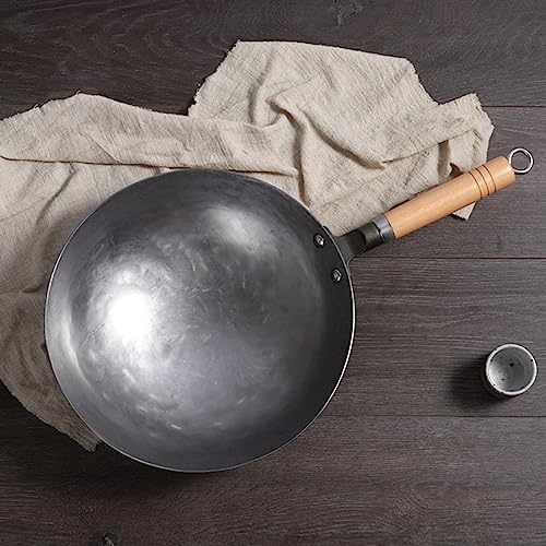 Wok de hierro martillado a mano, 36 cm miniatura 4