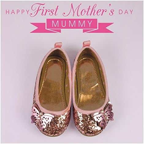 Happy Mother's Day Card from Baby, Glitter Shoes Design, First Mother's Day Greeting Card