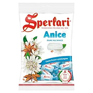 Sperlari Anise Hard Candy Bag, Individually Wrapped Italian Sweets, 200 gr / 7.05 Ounce Bag (1-Pack)