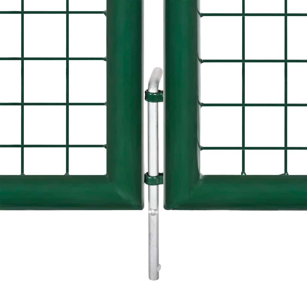 vidaXL Cancello da Giardino in Rete di Acciaio 400x100 cm Verde