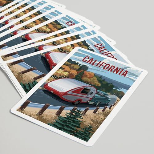 Lantern Press California, retro camper, 52 cartas póker miniatura 5