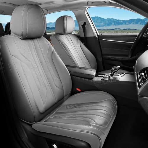 Image of Coverado Car Seat Covers, Front Covers for Cars, Car Seat Cover Front Seats, Automotive Seat Cover, Waterproof, Leather Car Seat Cushion, Universal Interior Covers Seat Protectors for Most Cars