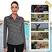 Workout Shirts for Women,Cucuchy Tunic Sweatshirts Golf Apparel Long Sleeve Zip Round Neck Quick Dry Stretchy Comfy Polo Tees Sliming Training Running Hiking Sweatshirts Black Large