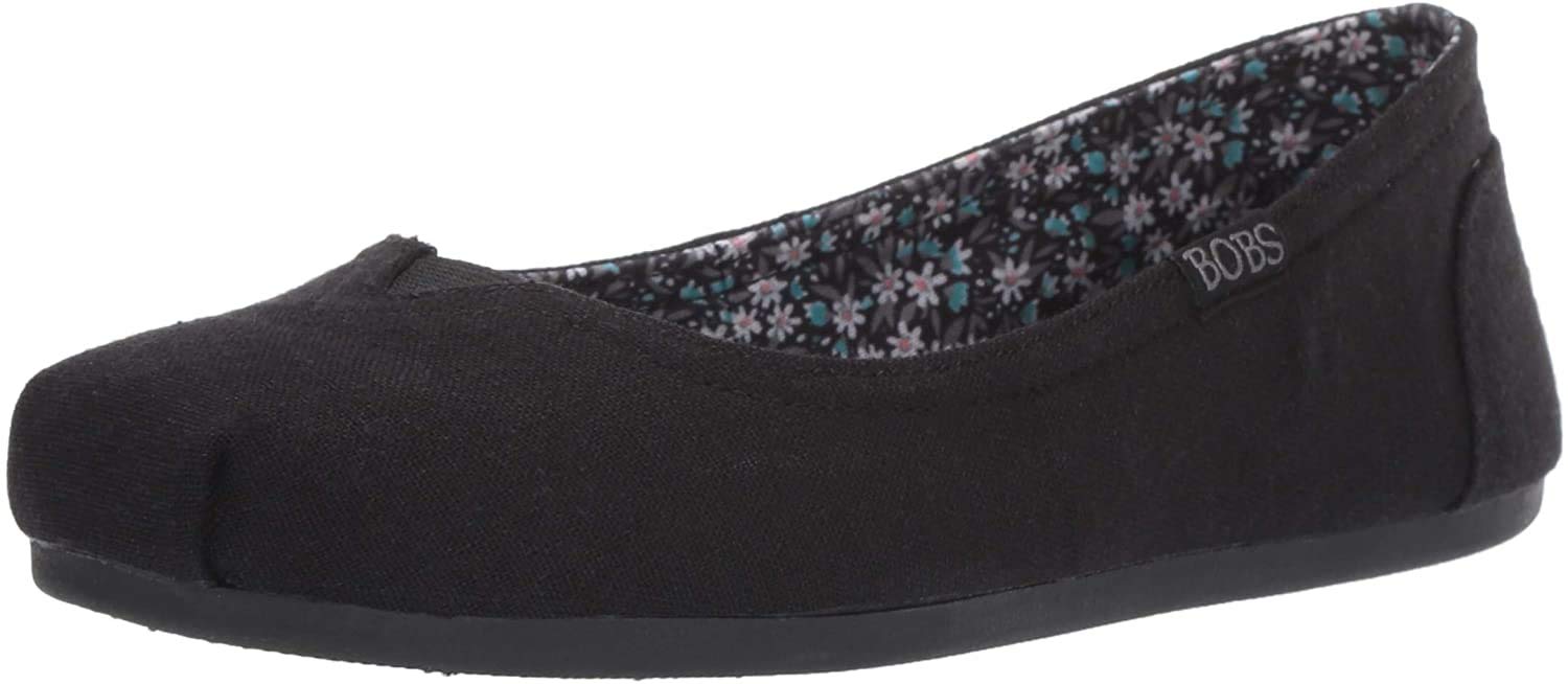 Women's Bobs Plush-Linen Back Ballet Flats