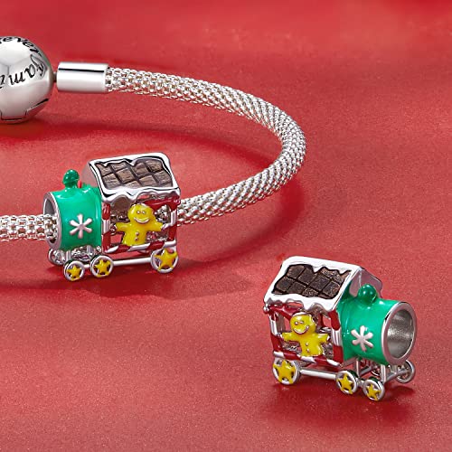 Abalorios navideños de reno de plata de ley 925 para pulsera de mujer 7