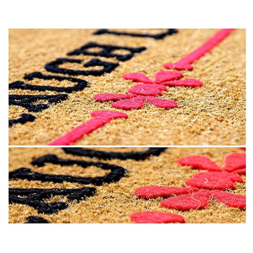 Image of Onlymat Live Laugh Love Printed Anti-Slip Doormat (Black and Brown) Rectangular Shaped Entryway Rug Natural Coir Material with PVC Backing for Outdoor Entrance Home Multipurpose Mats Floor Door Hall Drawing Room Living Room (90cm x 60cm)