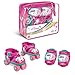 Mondo-28511 Mondo Toys-Pattini a rotelle Regolabili Unicorn per Bambini-Taglia dal 22 al 29-Set Completo di Borsa Trasparente, gomitiere e Ginocchiere, 28511, Colore Rosa