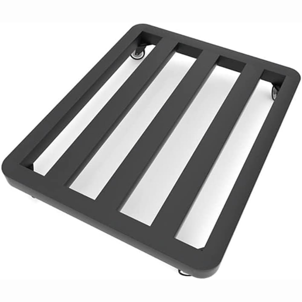 HPTHLY Heavy Duty Metal Plant Caddy With Locking Wheels Dolly For Large Indoor & Outdoor Flower Pots Easy Move Plant Stand With Lockable Casters (Black 35X35Cm)