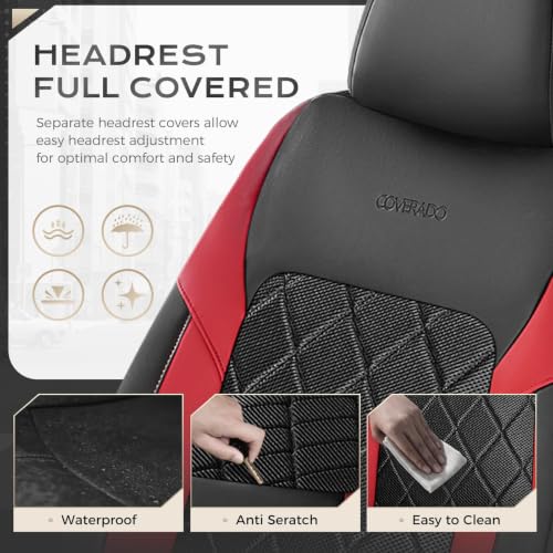 Image of Coverado Car Seat Covers, Seat Covers Full Set, 5 Seats Automotive Seat Cover, Mesh Breathable Seat Protectors, Universal Fit for Most Cars