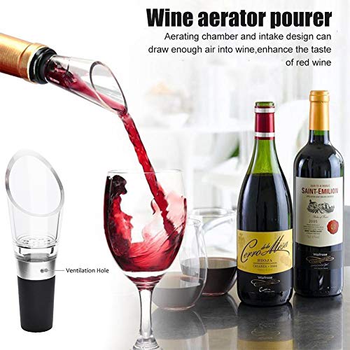Wine Opener Set, Rabbit Corkscrew Red Wine Bottle Opener, Wine Decanter Pourer, Wine Bottle Alloy Stopper, Foil Cutter, Drip Ring with Wood Case, Wedding Wine Gift Set - Thumbnail 6