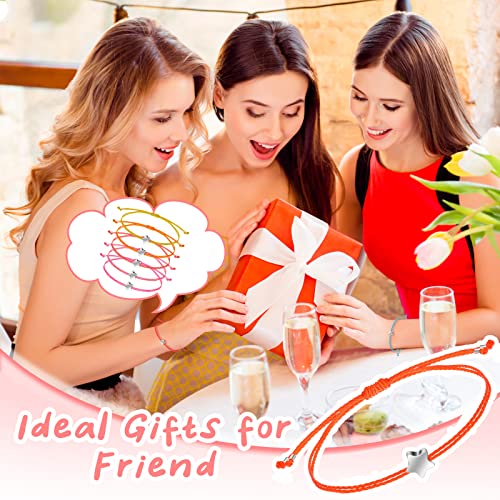 Cunno 50 Pcs Star Shaped Friendship Bracelet Adjustable Wish Bracelet for BFF Women Men Girls Kids Christmas Gifts3