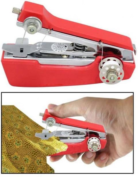Image of Rock World Handy Stitch Mini Hand Sewing Machine, Portable Stapler Style Handheld Stitching Tool for Quick Repairs and Home Tailoring
