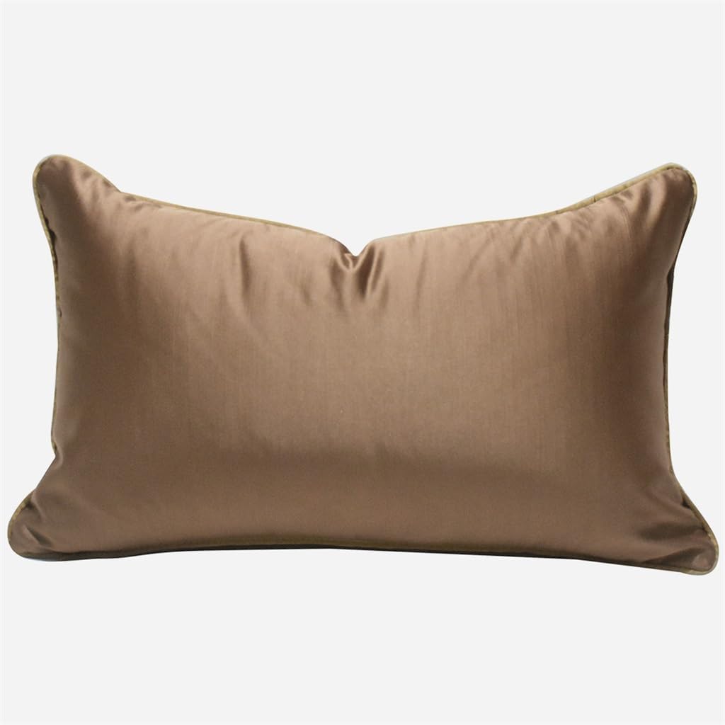 HBJWOV Brown Sofa Living Room Waist Pillow Cushion Gold Stripe Hotel Model Case
