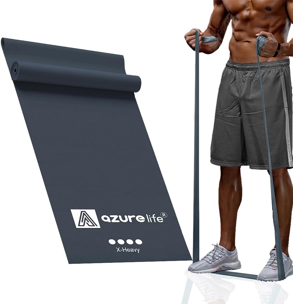 A AZURELIFE Professional 8 Yards Bulk Resistance Bands Rolls or 5,6,7 ft. Long Non-Latex Elastic Exercise Bands, Stretch Bands for PT, Yoga, Pilates, Rehab, at-Home or The Gym Workouts