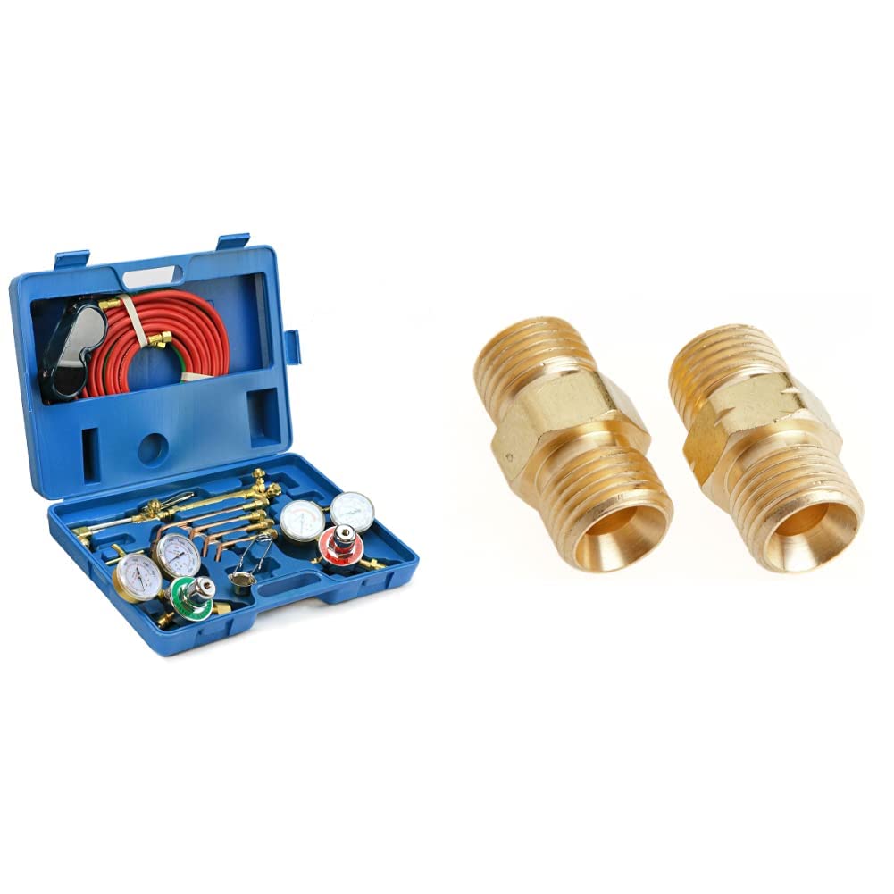 Stark USA 55147 Oxygen Acetylene Welder Tool Kit w/4 Nozzles Cutting Torch 15' Hose Gauge